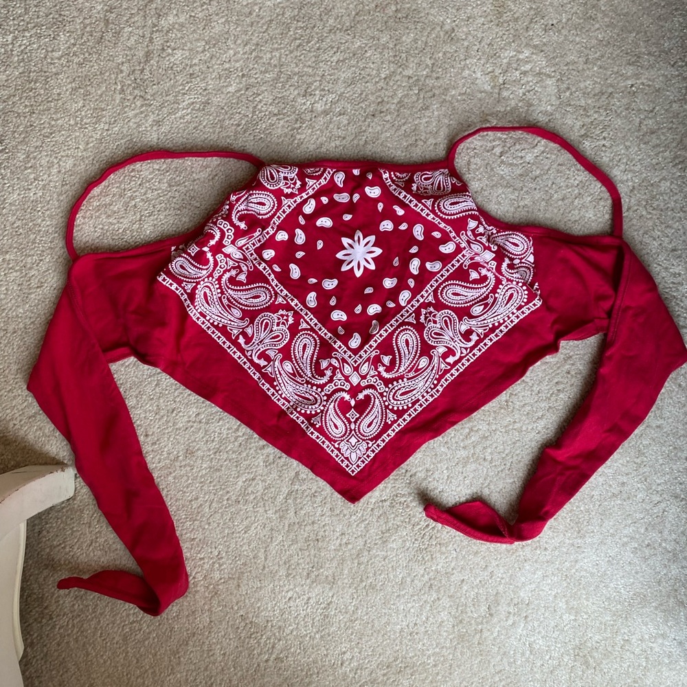 Red and White Bandana Cami Top